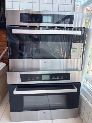 Conjunto Forno Elétrico + Micro-ondas Fischer Platinium Inox 220V - Nunca Usados