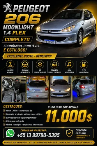 Peugeot 206 Moonlight 1.4 Flex 8V 5P 2008
