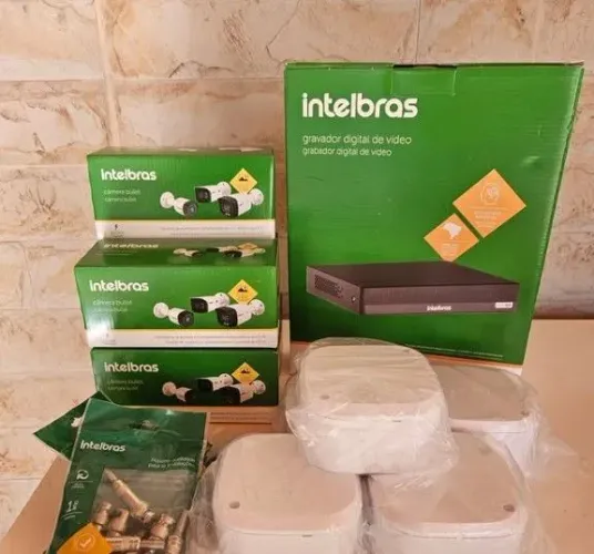 Câmera de Segurança Intelbras - Sistema Completo 4 Câmeras Com Instalação