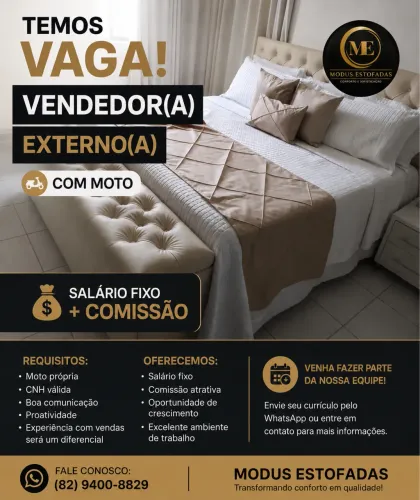 Vaga para vendedor externo 