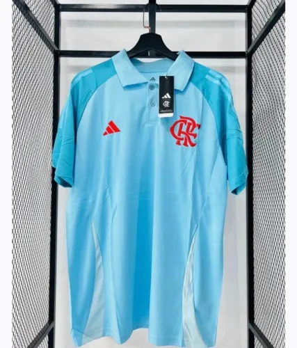 camisa polo flamengo adidas azul celeste