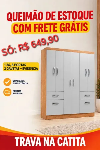 GUARDA-ROUPAS DE CASAL COM FRETE GRÁTIS: TRAVA BA CATITA!