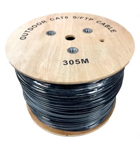 Bobina de cabo rg6 com mensageiro preto 