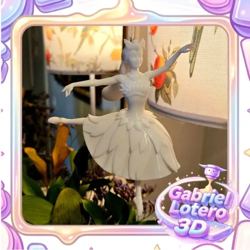 Enfeite de Natal Bailarina Odette do filme Barbie Lago dos Cisnes - impressão 3D