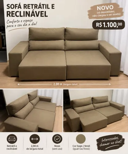 Sofá retratil/reclinavel 