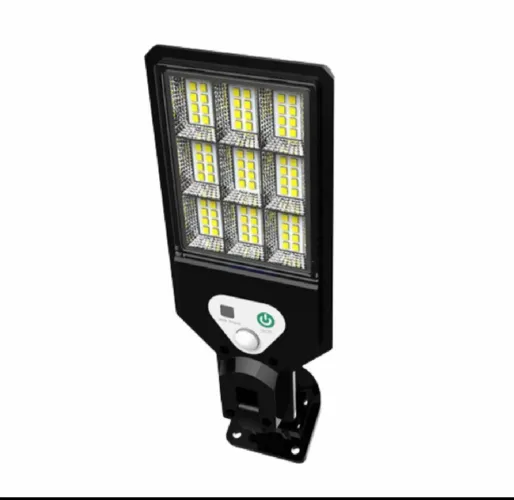 Kit 2 Luminária Pública Luz Solar Externo 108 LEDS Com Controle Remoto Refletor