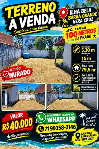 TERRENO À VENDA EM ILHA BELA - BARRA GRANDE, VERA CRUZ