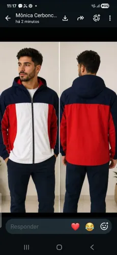 Jaqueta masculina em Poliéster tam. G