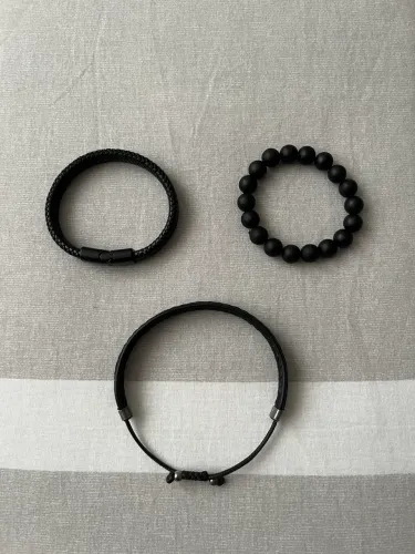 Pulseiras Masculinas, Cor Preta