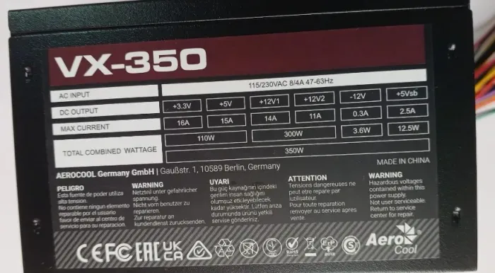 Fonte Aerocool VX Series 350