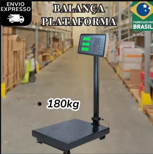 Balança Plataforma 180kg Com Mastro Haste Bivolt Digital