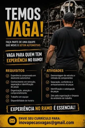 Vaga para desmonte automotivo 