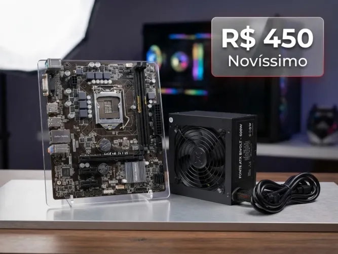 Placa mãe + Fonte 600W