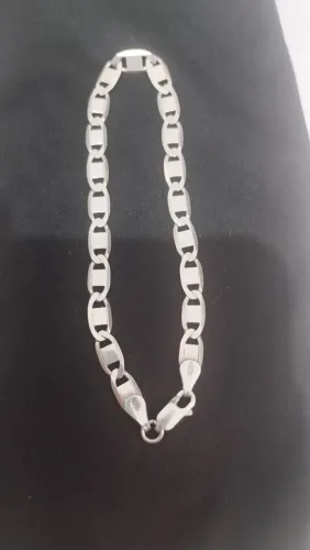 Pulseira prata 925 elo piastrini