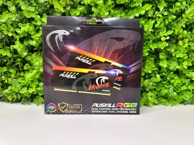Memória RAM, DDR3, 8gb, 1600MHz, Desktop, RGB - PUSKILL