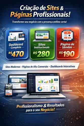 Aumente suas vendas com um site profissional !!!