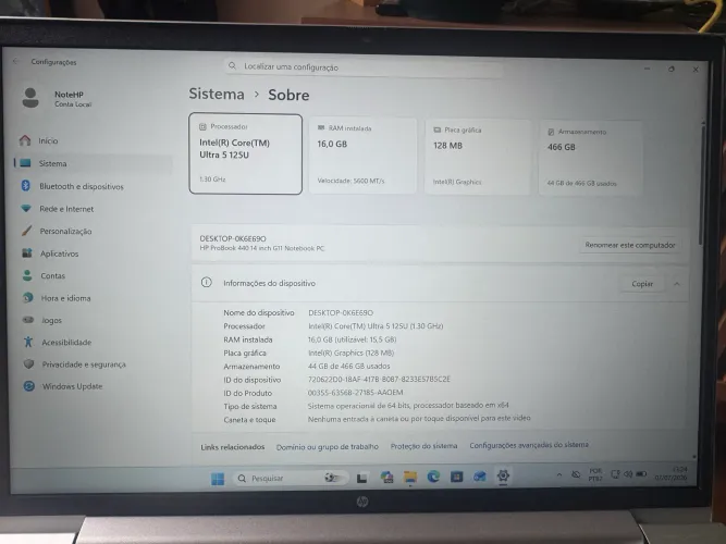 Notebook HP Core Ultra 5