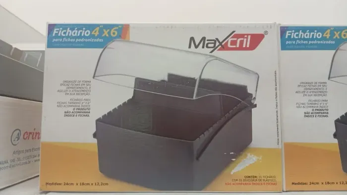 Kit 02 Fichário De Mesa 4x6 Porta Fichas Clínicas Pequeno Maxcril
