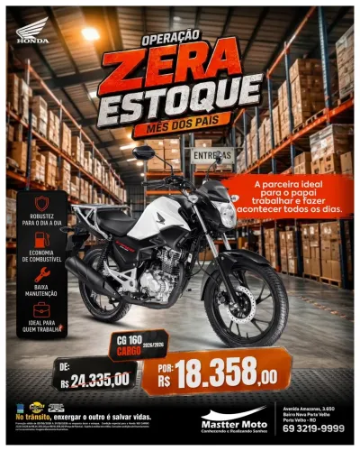 PROMOÇÃO CARGO 160 - MASTTER MOTO