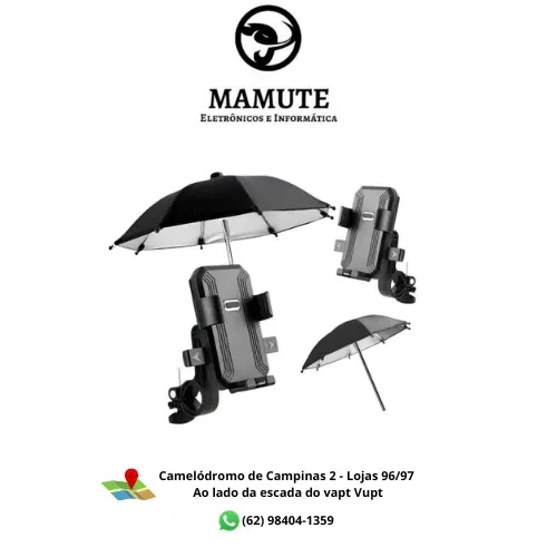 Suporte de Celular Moto Guarda Chuva Protege do Sol Entregador Delivery