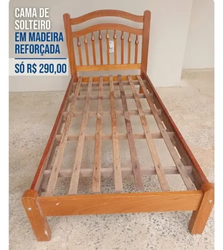 CAMA DE MADEIRA SOLTEIRO