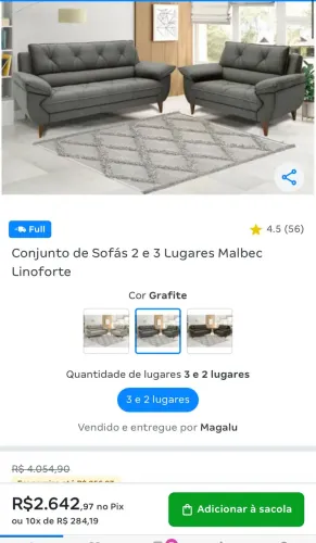 JOGO DE SOFÁ NOVO SEM USO! LACRADO