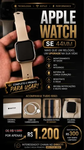 Apple Watch SE 44mm Completo + Pulseiras de Brinde