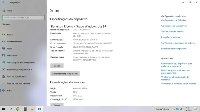 Notebook semi novo