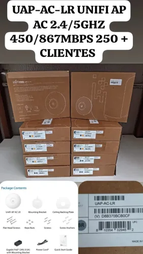 01UN: ACCESS POINT UBIQUITI AP UNIFI UAP-AC-LR MIMO 3X3 867MBPS WIFI5 + FONTE POE INJECTOR