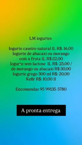 Iogurte caseiro ( tradicional, morango e abacaxi)