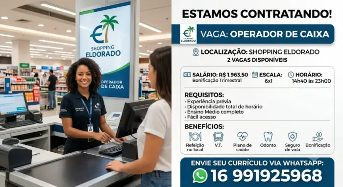Operador de Caixa - Shopping Eldorado (SP)