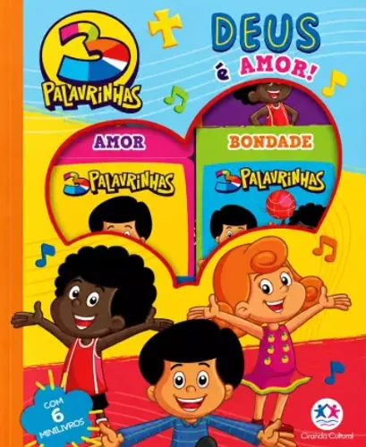 Livro - Box com 6 Minilivros 3 Palavrinhas - Deus é amor!