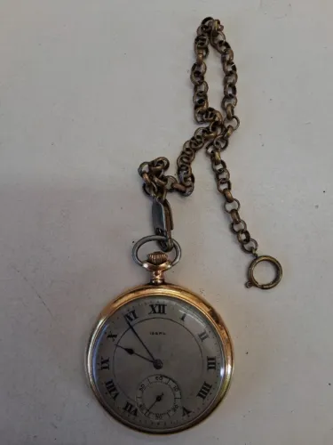 Antigo relógio de bolso Ideal suíço à corda