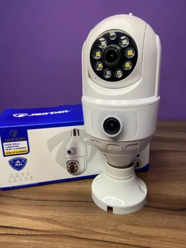 Câmera Lâmpada Lente Dupla Noturna HD Wifi Giratória 360° - JT-9696 Jortan