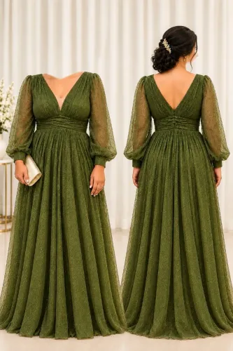 Vestido festa VERDE OLIVA