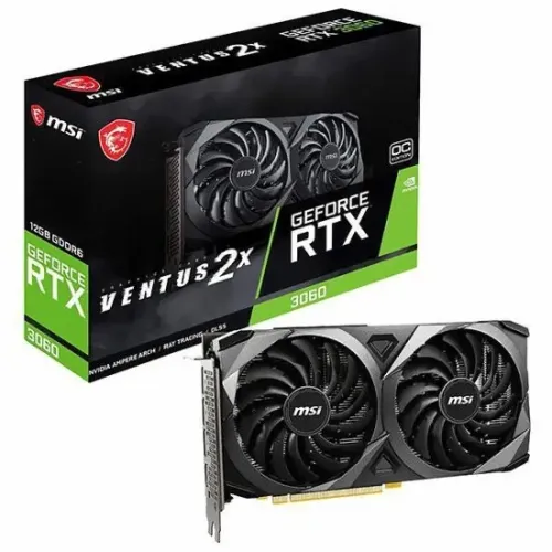 Placa de Vídeo MSI GeForce RTX3060 Ventus 2X OC 12GB GDDR6 PCI-Express - Lacrada na caixa!