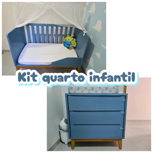 Kit Quarto Infantil - Berço que vira cama + Cômoda