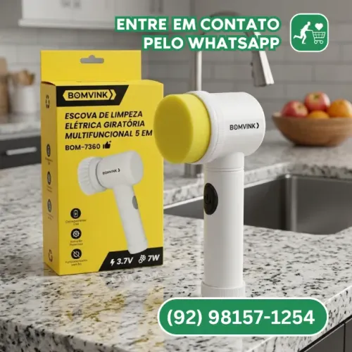 Escova de Limpeza Eletrica 5 em 1