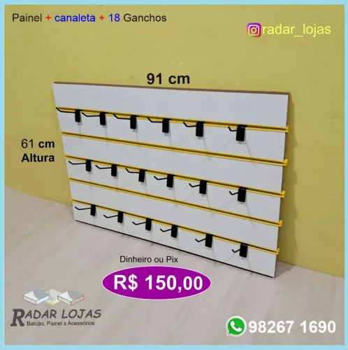 Kit Painel Canaletado + Ganchos novo