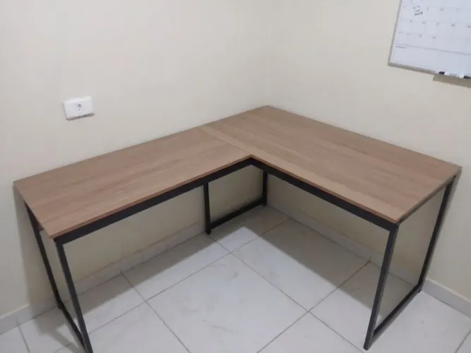Mesa Em L Estilo Industrial Escrivaninha De Canto Escritório