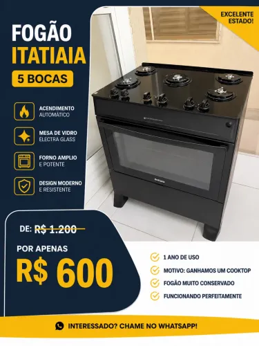 Fogão 5 bocas novo