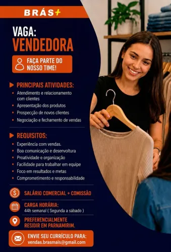 Vaga vendedora