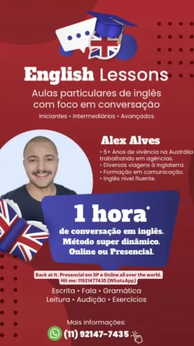 Professor de Inglês Particular Online e Presencial SP