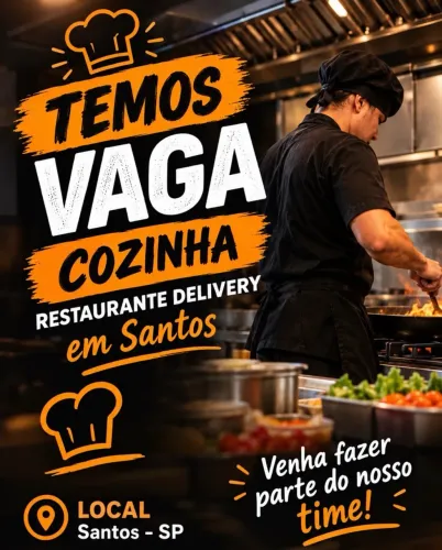 VAGA DE COZINHA- RESTAURANTE DELIVERY EM SANTOS