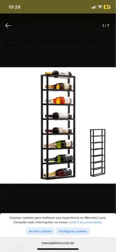 Adega/expositor de vinho estilo industrial 