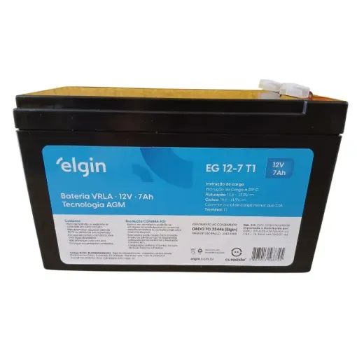 Bateria 12V 7Ah Selada para alarme Segurança Nobreak Elgin