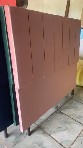 Cabeceira casal em tecido veludo 