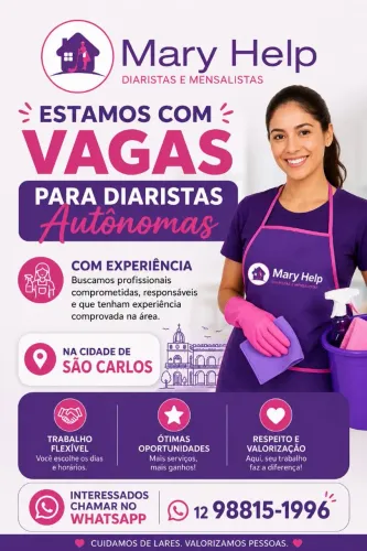 Vaga para diarista autônoma