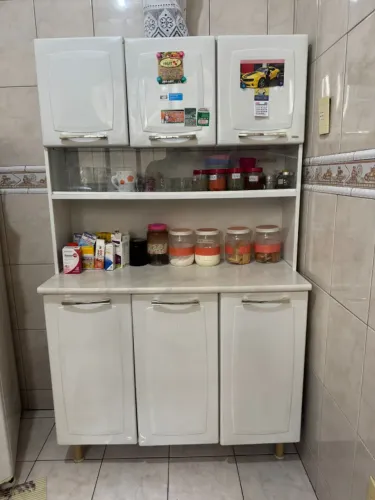 Armário de cozinha em aço 6 portas e duas gavetas internas
