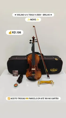 Violino 4/4 Tokai V-250V Brilho - Novo - Parcelo 21x cartão